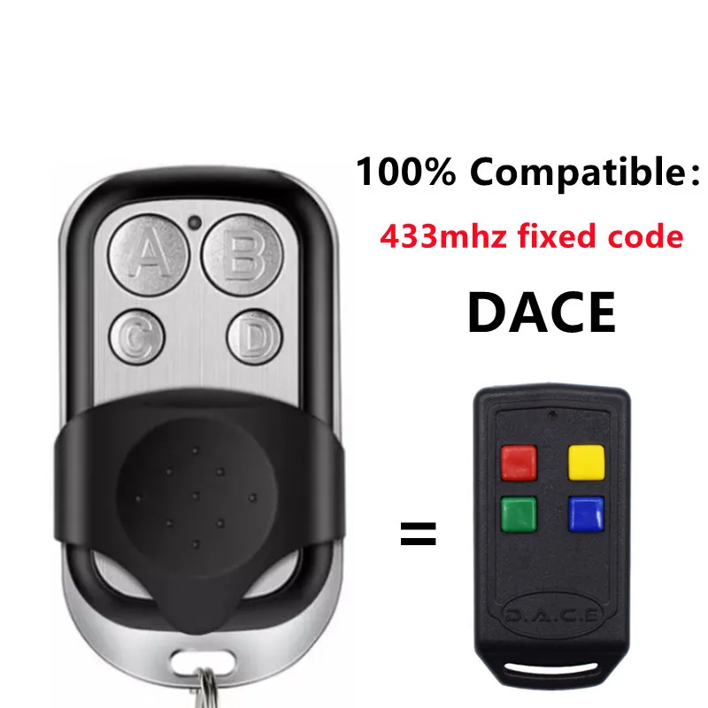 

For DACE Remote Control Garage 433MHz Fixed Code Copy Wireless Transmitter controls for garage doors