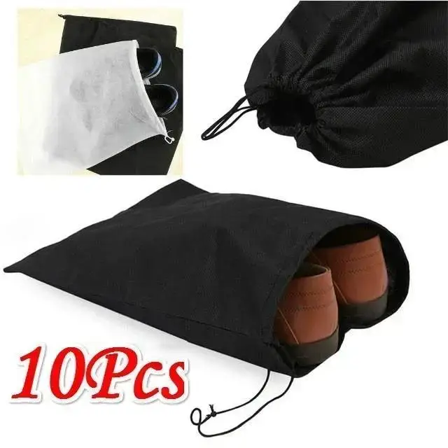 Practical New 10 Pcs Household Shoe Dust Cover Non-woven Fabric Dust Proof Drawstring Storage Bag Household Daily Necessities