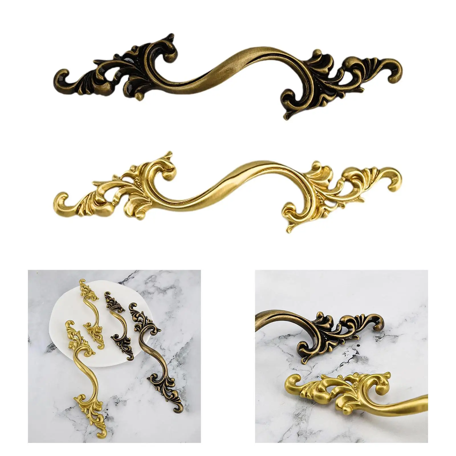 Brass Handle for Cabinet, Decorative Accessory for Furniture, Retro for Living