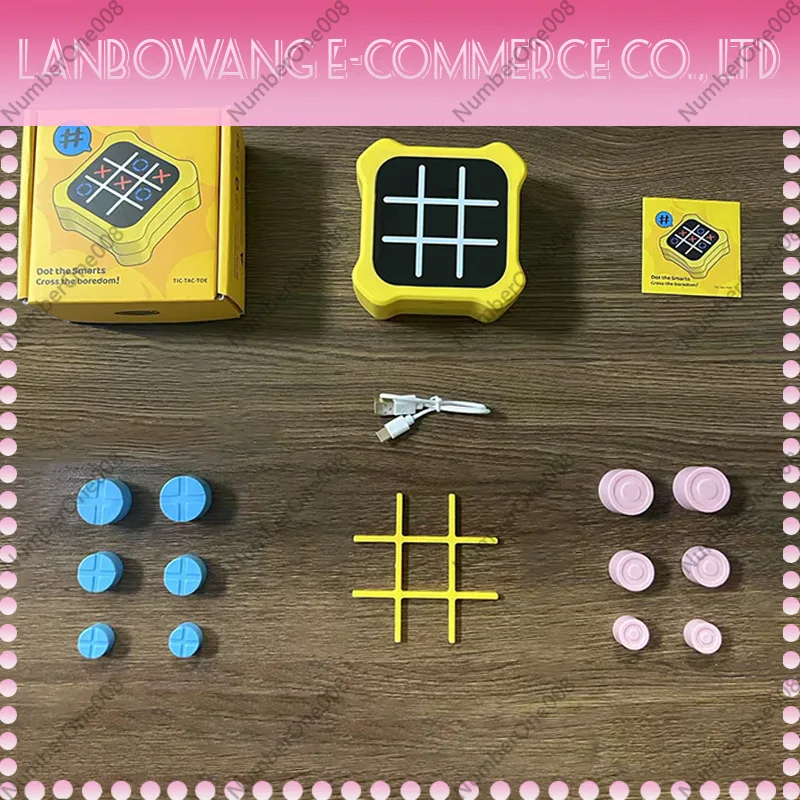 Electronic Tic Tac Toe Board Game Portable Puzzle Toy for Kids Children Educational Interactive Logic Training