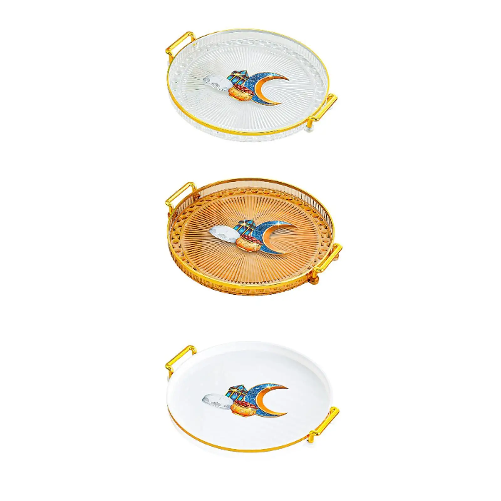 Luxury Display Tray Simple with Handle Multipurpose Make up Display Platter for Dried Fruit Hotel Home Countertop Kitchen