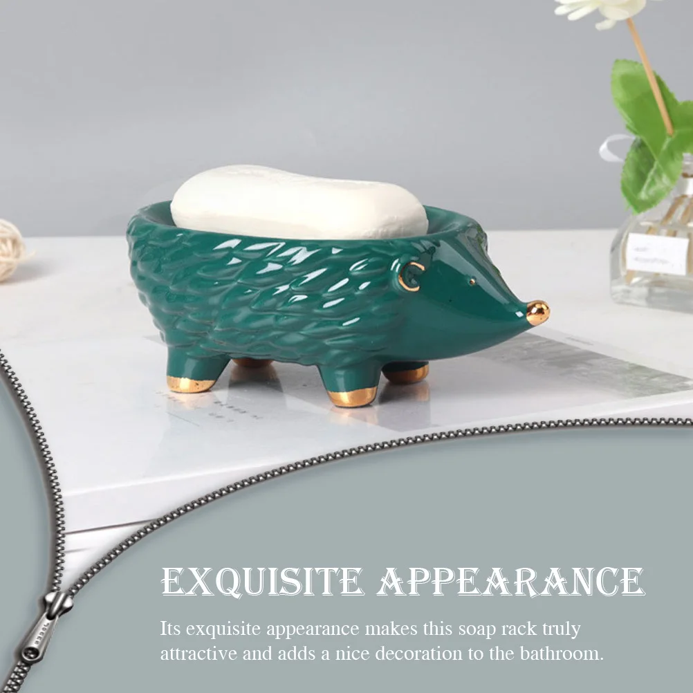

Керамический держатель для мыла в форме ежика, дизайн слива, быстросохнущий для ванной комнаты, кухонная раковина, ящик для хранения мыла для ванны, домашний декор