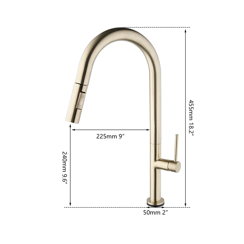 Torayvino Smart Touch Kitchen Faucet Brushed Gold Pull Out Sensor Faucets Sink Crane 2 Outlet Water Mixer Tap Robinets Cuisine