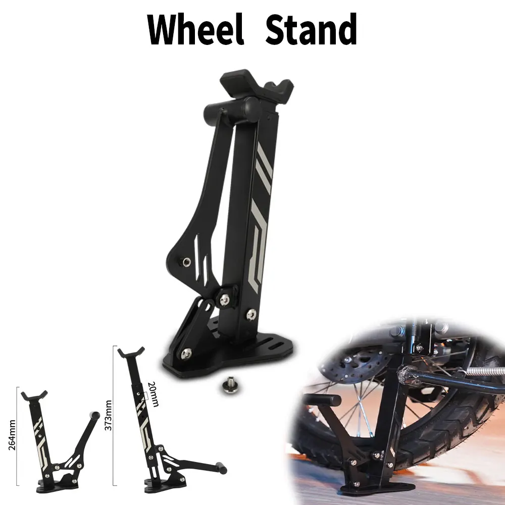 Soporte de Rueda para Moto con Elevador, Equilibrador y Freno de Bloqueo