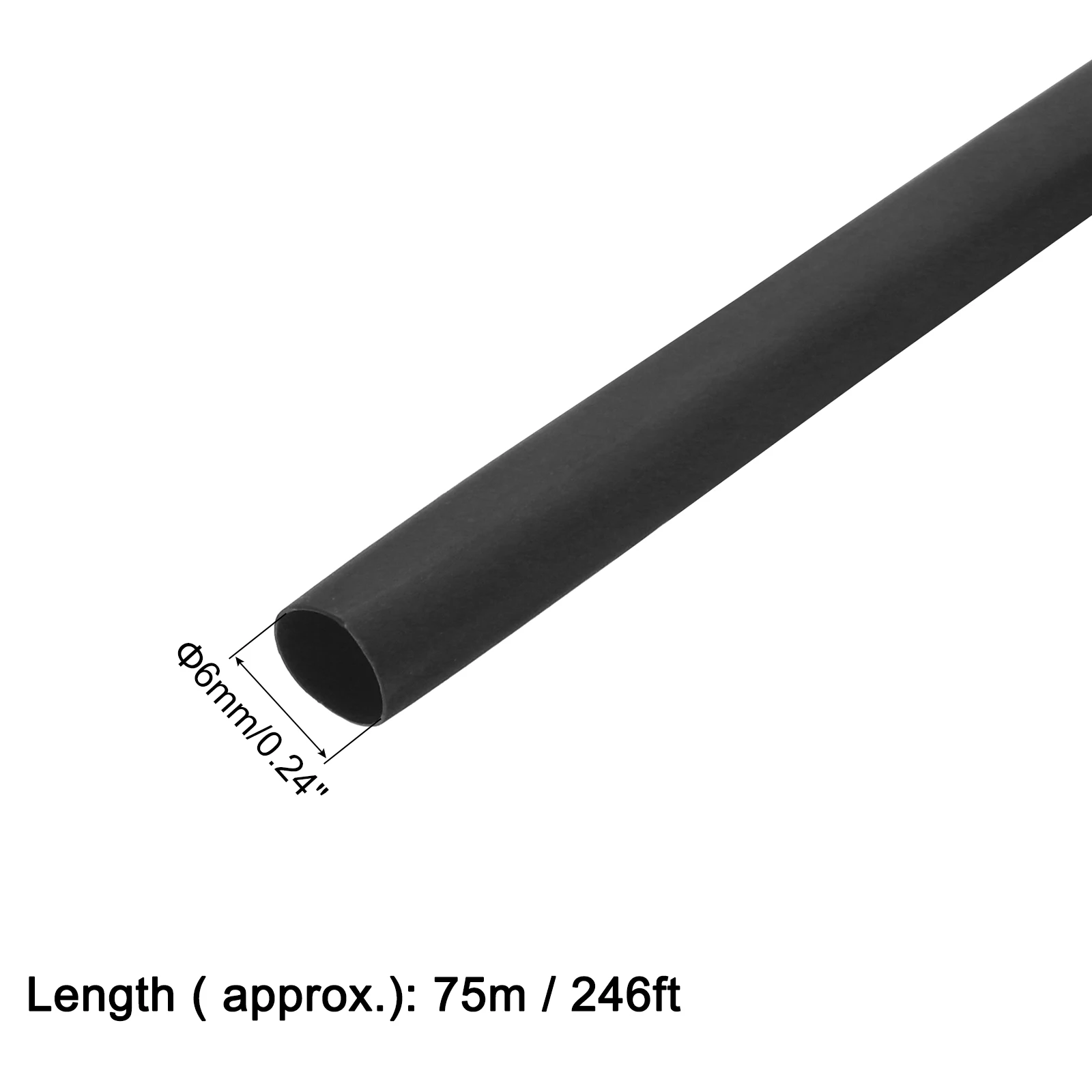 Tubi termorestringenti 1-6mm Diametro 10-150m Lunghezza 2:1 Manicotto per cavo termorestringente Isolamento elettrico Tubo termorestringente Nero
