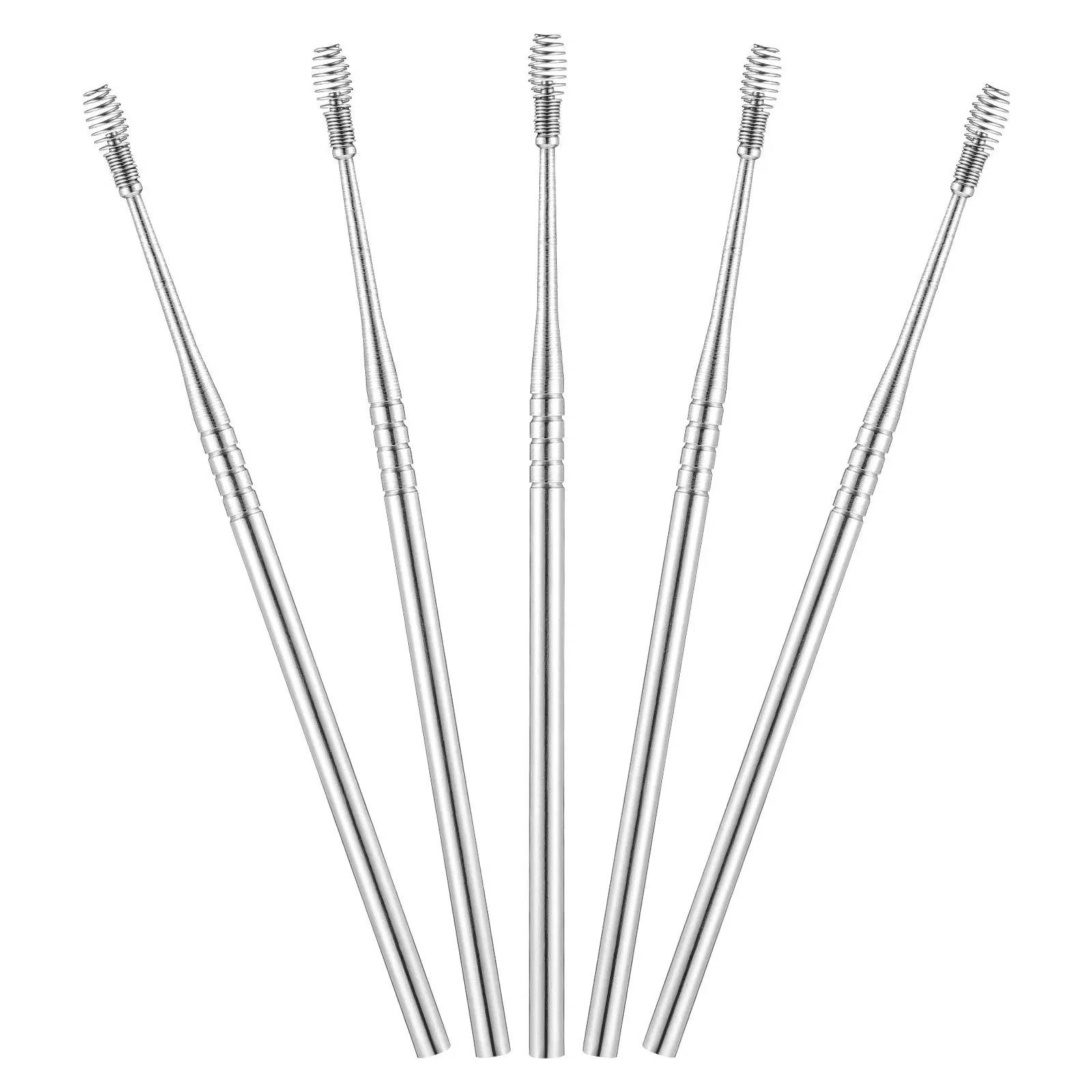 

5Pcs Earwax Removal Tools Stainless Steel Spring Ear Spoons Polished Ear Cleaner Kit Easy Control Safe Use Earwax Removal Tools