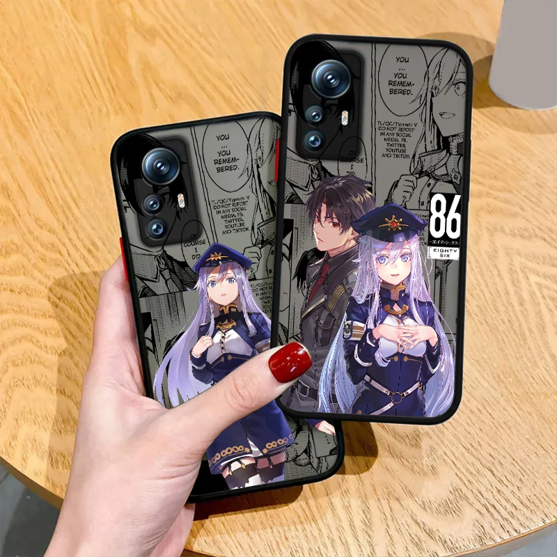 Anime 86 Eighty Six Lena Phone Case For Redmi Note 13 12 11 10 Pro Plus Pro S T 5G Matte Frosted Translucent Cover