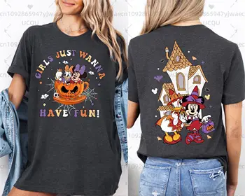 米妮黛西萬聖節女孩之旅,女孩們只想玩得開心,男女米妮和黛西好朋友T卹上衣 10 最佳銷售 黛西迪士尼 - №6