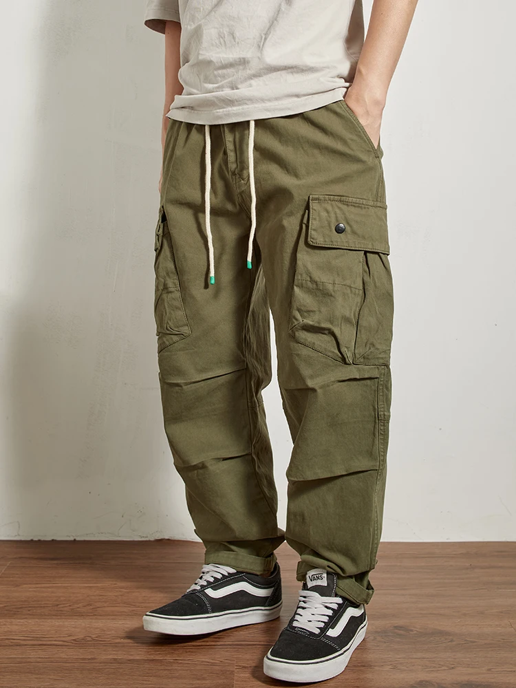 

Эластичные повседневные рабочие брюки большого размера, мужские модные свободные брюки с несколькими карманами, свободный крой, повседневные длинные брюки Urban Sle