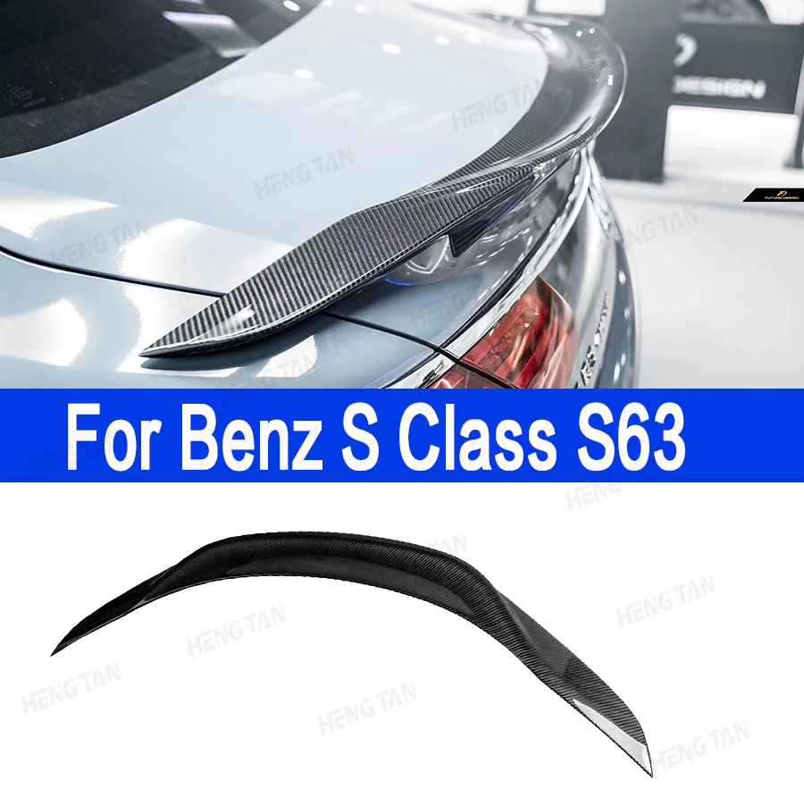 

Four-door car For Mercedes Benz S Class S63 C217 RT2 Style Carbon Fiber Forged Carbon Tail fins Trunk Spoiler Lip Wing