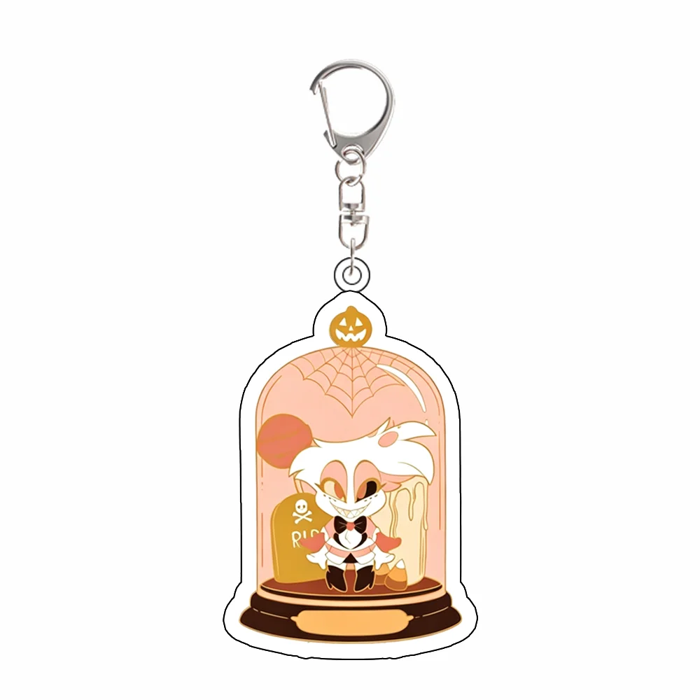 for Hazbin Hotel Halloween Series Alastor Charlie Angel Dust Husk New Peripheral Acrylic Keychain Backpack Pendant Festival Gift view 4