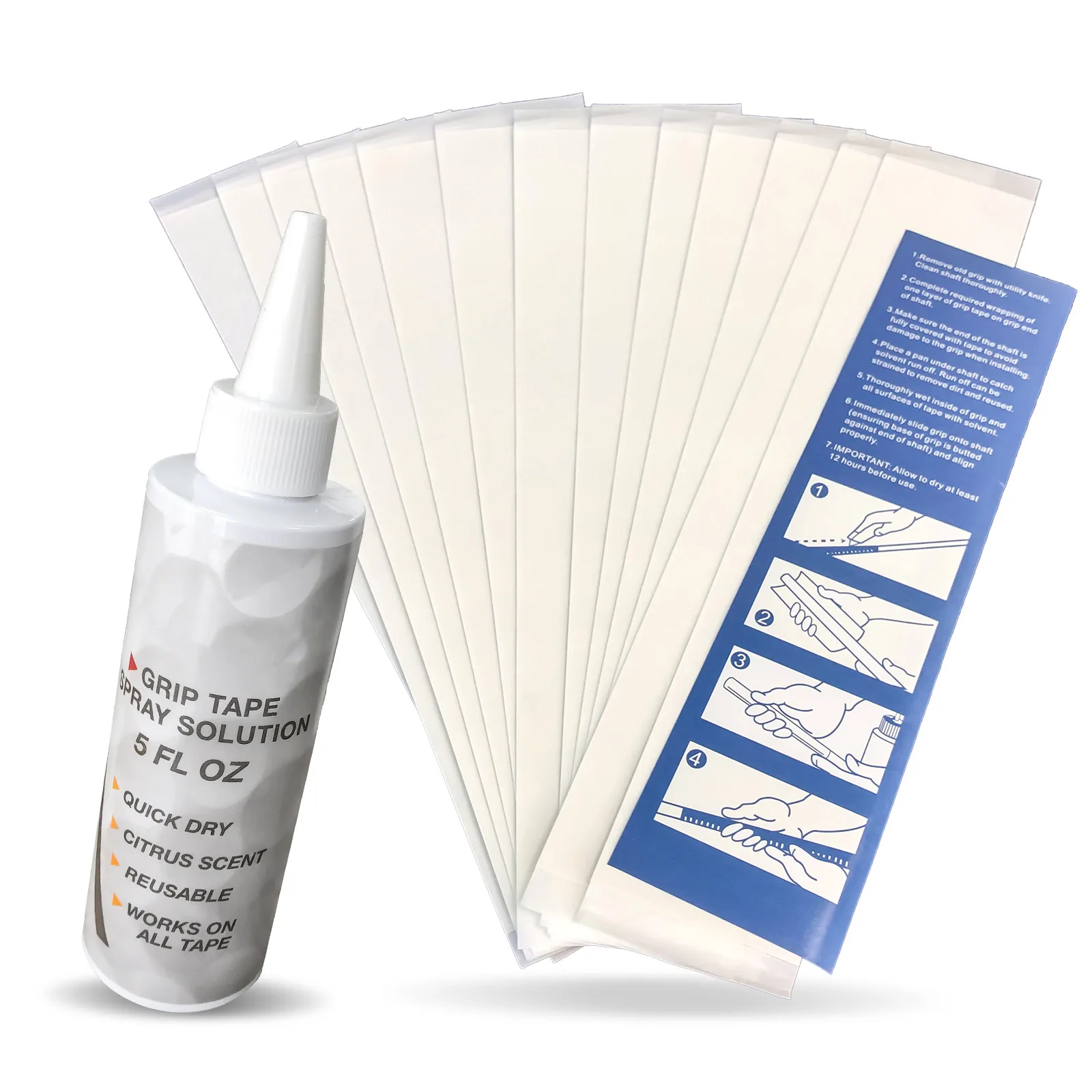 Golf Repair Kit Set for Regripping Golf Clubs Grip Solvent Inlcudes 13PCS Grip Tapes