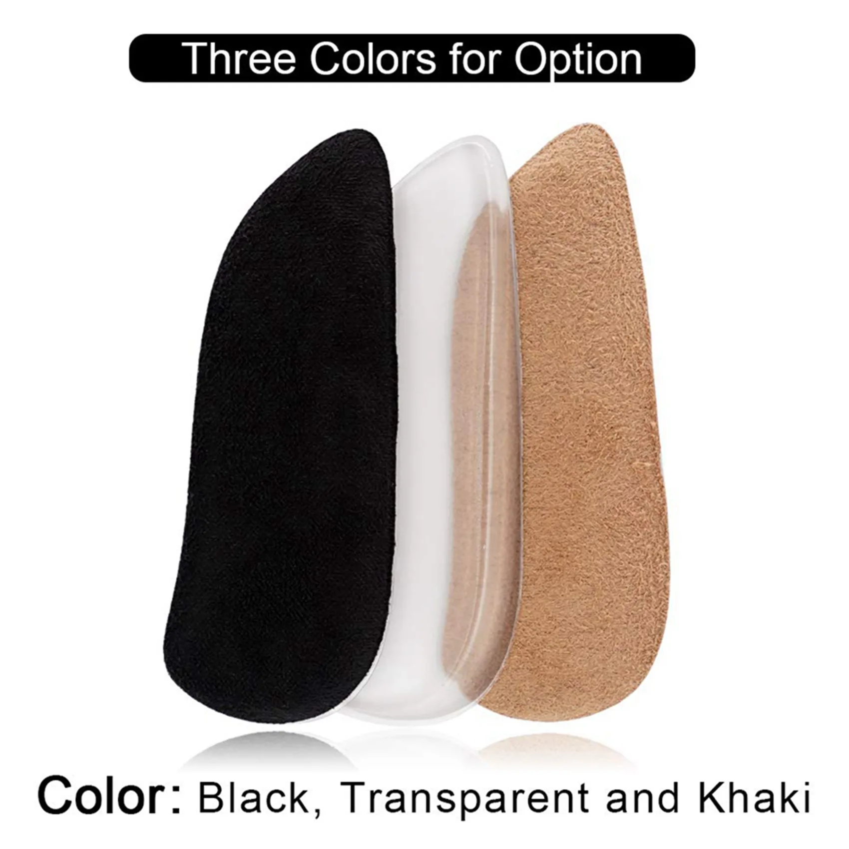 

ABRT-3X Medial & Lateral Heel Wedge Silicone Insoles For Supination And Pronation, Adhesive Gel Shoe Inserts For Bow Legs