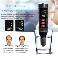 LCD Digital Display Household Water Test Pen Waterproof High Accuracy Water Quality Meter Multifunction 7-in-1 PH Tester