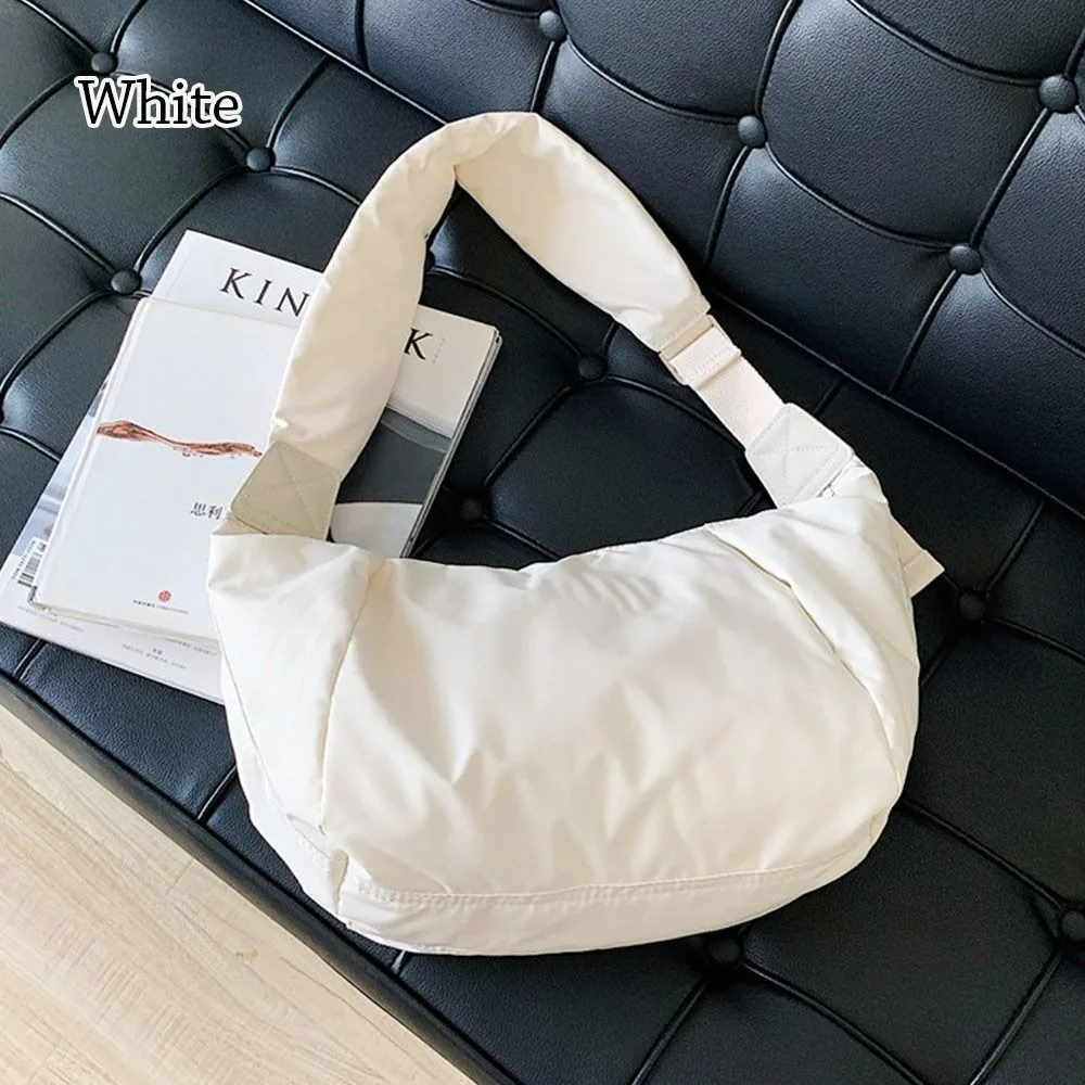 

New Nylon Shoulder Bag Solid Color Large Capacity Messenger Bag Casual Dumpling Bag Daily Use​​