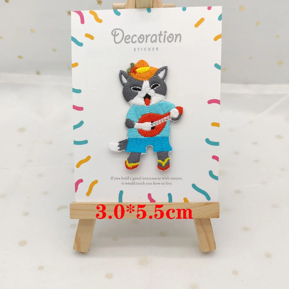 Cartoon Katze Stickerei Patches für Kleidung Kinder Aufbügeln Transfers für Hemd Applikation Scratch Patch DIY Rucksack accesorios swe – Detail 7