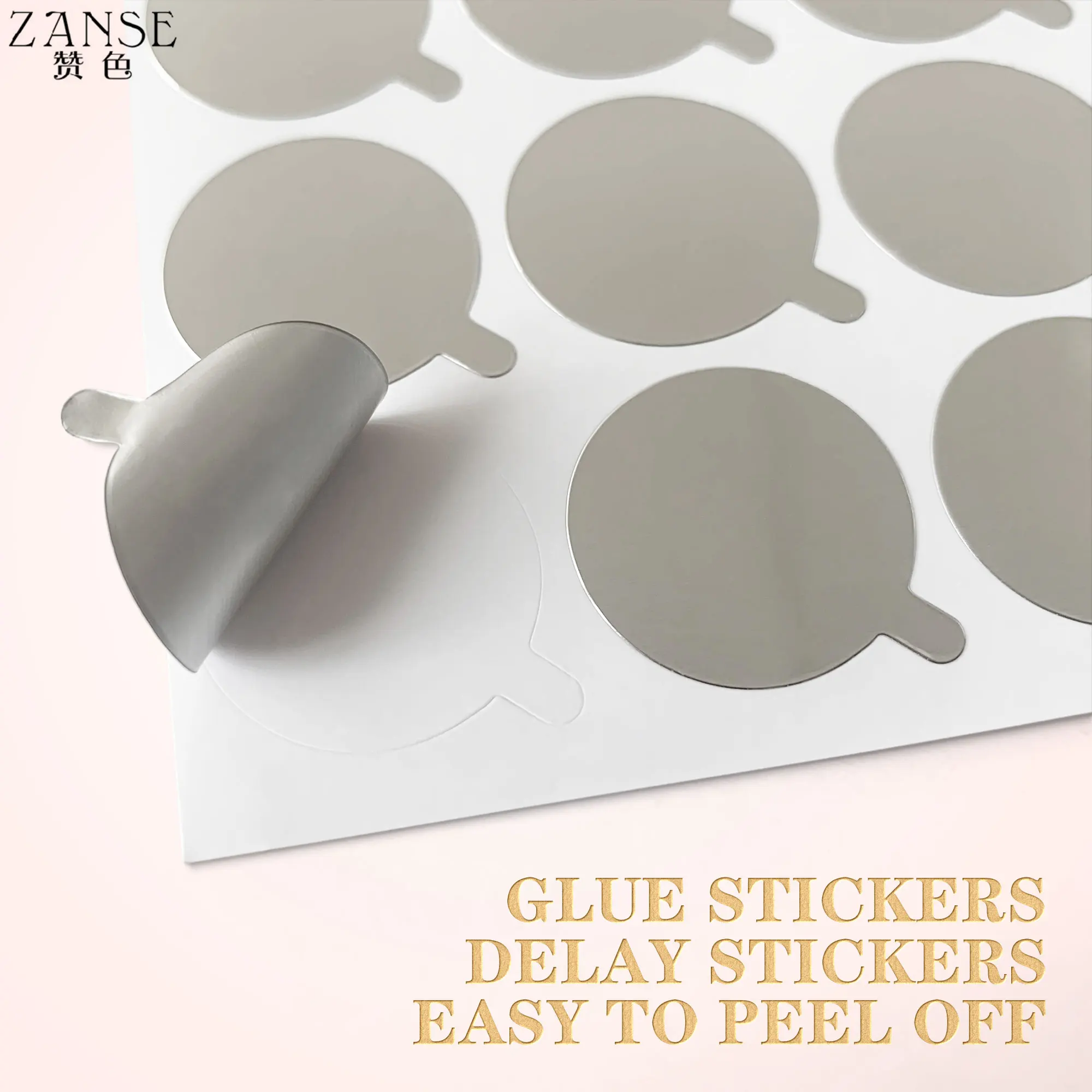 ZANSE 300Pcs Eyelash Glue Holder Foil Pallet Eyelash Extension Glue Pads Lashes Stickers Stand on Eyelash Jade Stone