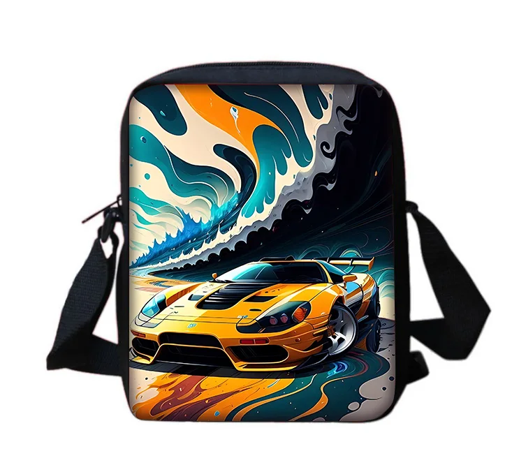 Hot Wheels Cars Boy Girls Printed Shoulder Messenger Bag Child Casual Handbag Men Women Phone Bag Shopping Bag