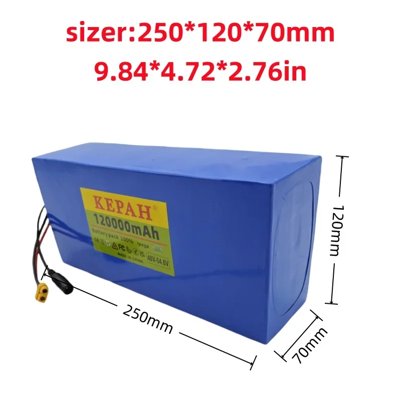 48V 120Ah 13s6p Lithium Battery Pack for Citycoco Motorized Scooter 120000mAh 2000W with Built-in 50A BMS 1% New Origina