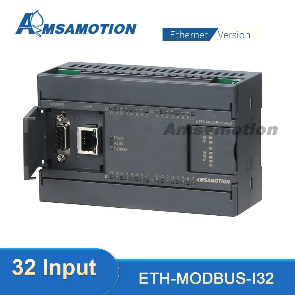 AMSAMOTION ETH-MODBUS-I32 32DI digital input signal acquisition TCP Ethernet communication module RTU Protocol RS485