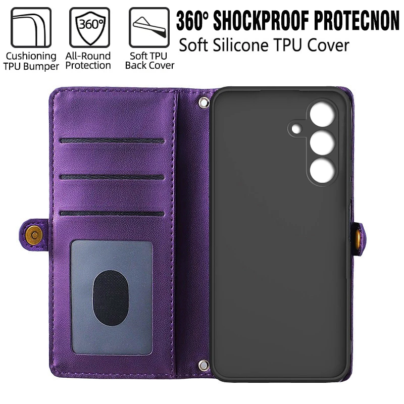 حافظة لهاتف سامسونج A55 حافظة لهاتف سامسونج جالاكسي A55 حافظة جلدية لهاتف سامسونج A55 5G الإصدار العالمي A 55 A556B A556E #6