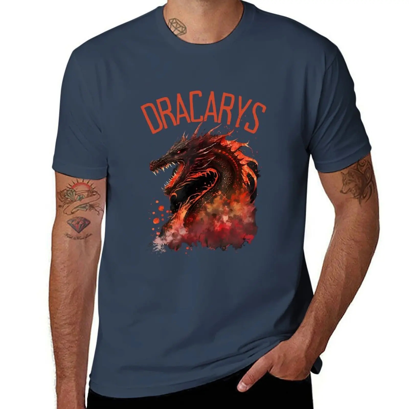 Dracarys - Dragon - Fire and Blood - Фэнтезийная футболка с драконом, футболки для мужчин, белая мужская футболка, хлопковая футболка высокого качества