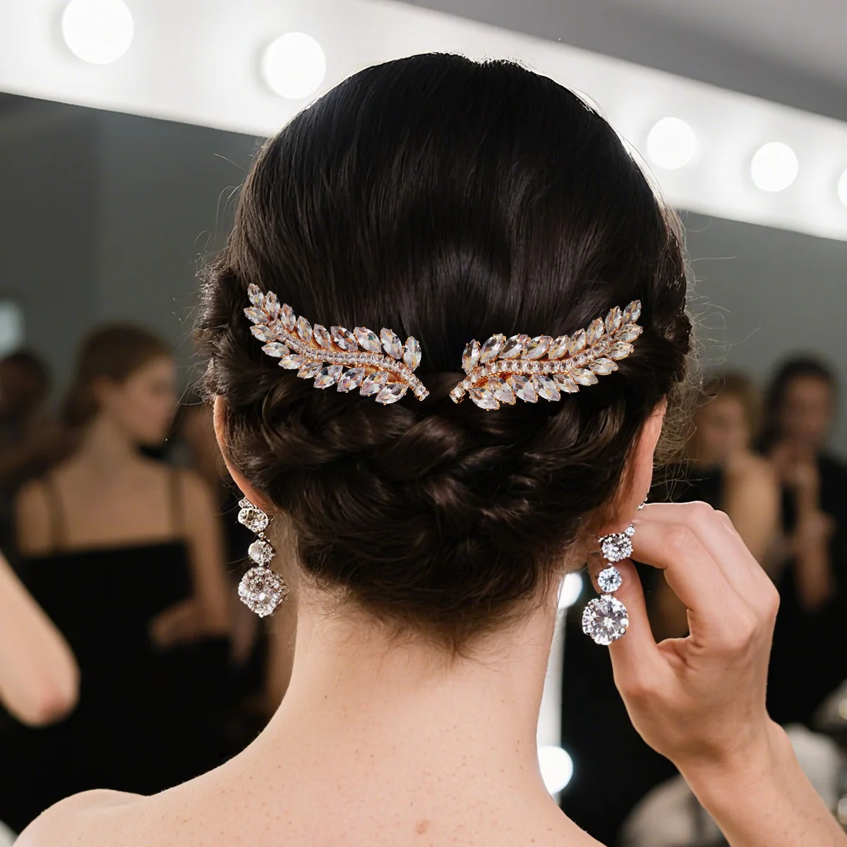 جديد ورقة على شكل الزركون الزفاف باريت رائعة يدويا شعر أميرات كليب الجانب اجتاحت الانفجارات كليب حفلة إكسسوارات الشعر هدية #2