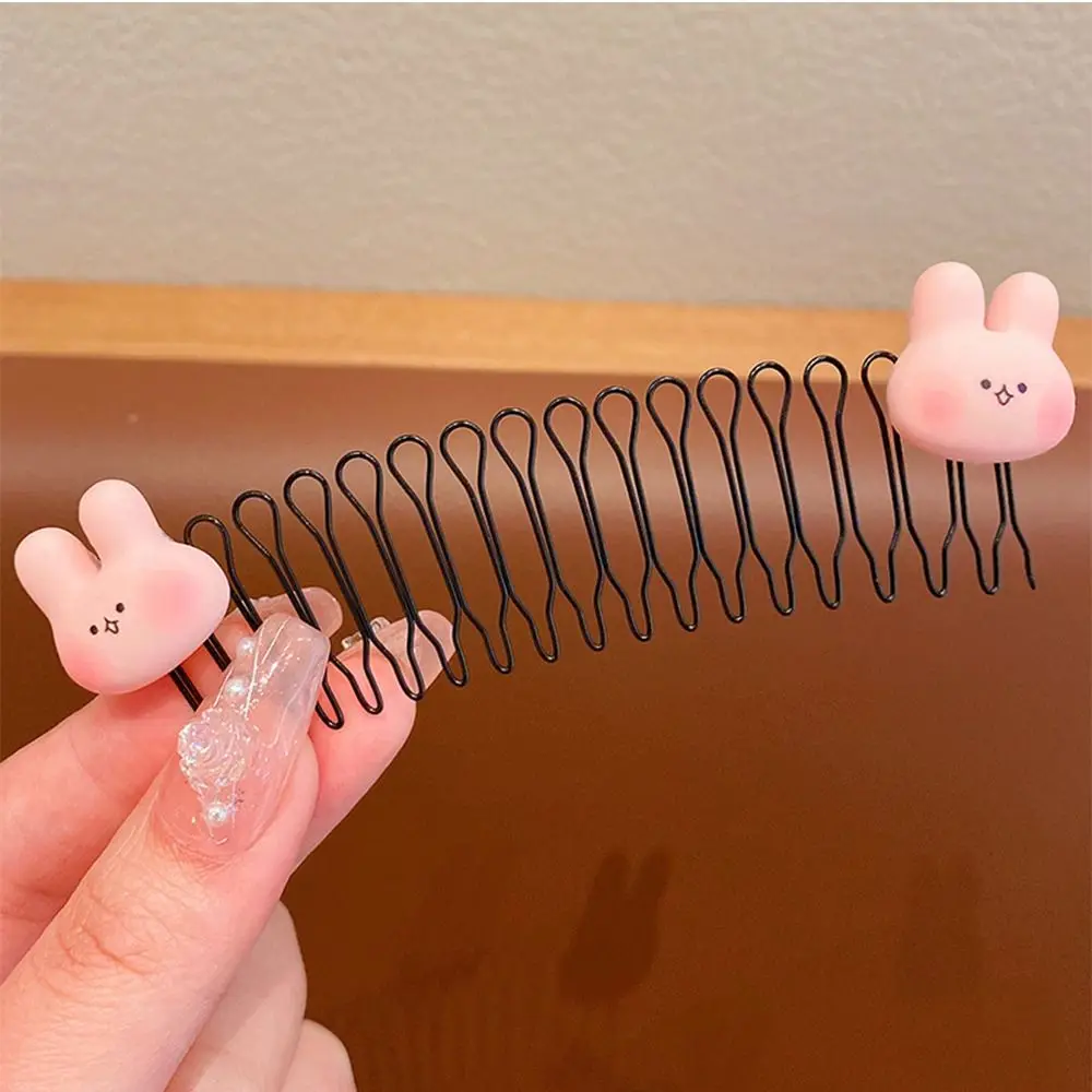 

Sweet Spring U Shape Hair Styling Comb Teeth Fixed Combs Invisible Extra Hair Holder Cartoon Design Rainbow Children