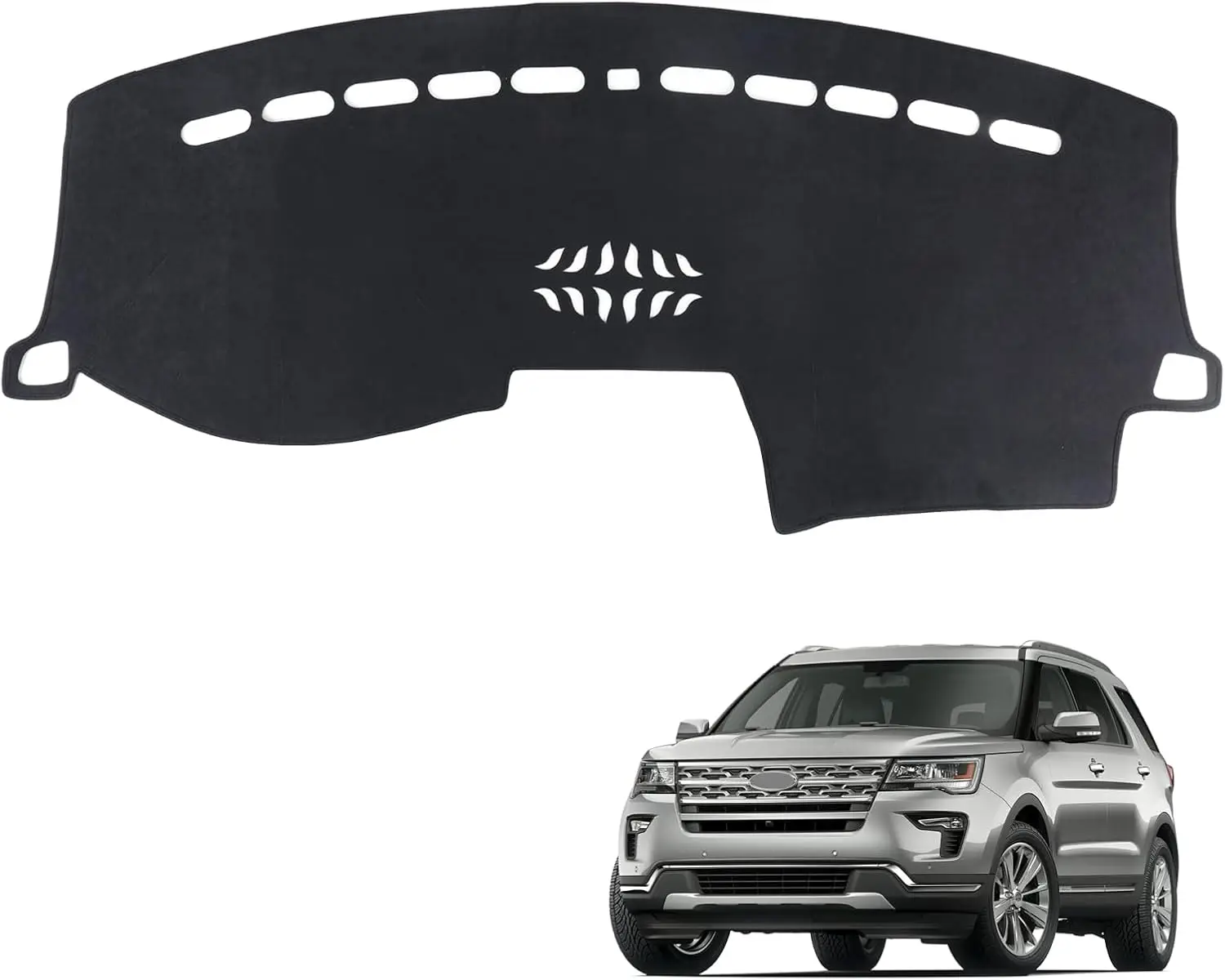 

Черный коврик-накладка на приборную панель для Ford Explorer 2011-2019, аксессуары, фланелевый материал, защита от солнца
