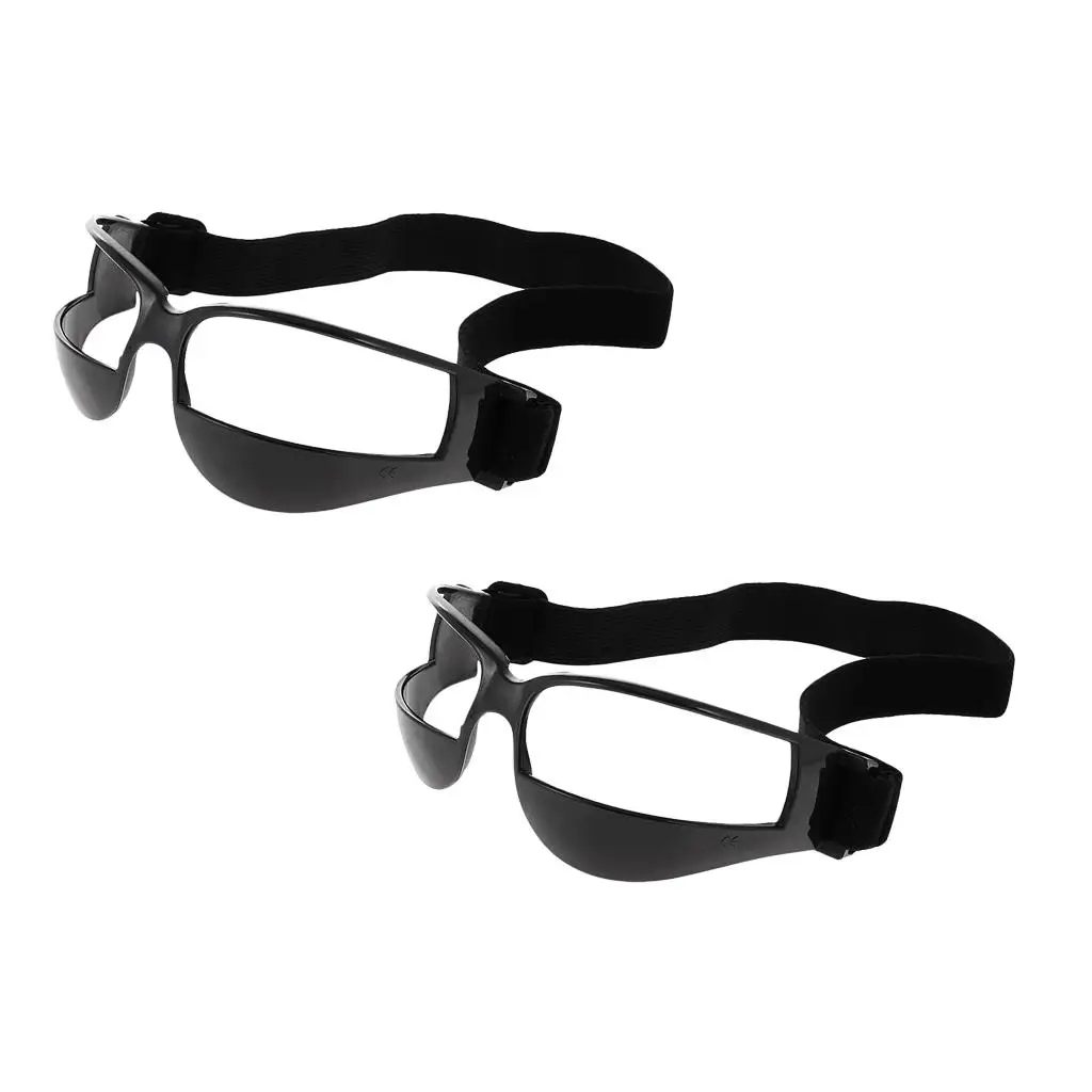 2 Pieces Basketball Goggles Dribble Specs Sport Eyewear Professional Training Equipment Black