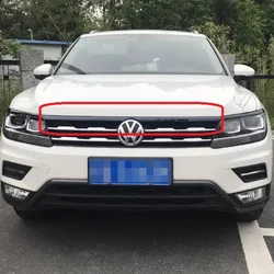 CAR FRONT HOOD BONNET GRILL LIP MOLDING COVER TRIM BAR GARNISH MESH for 2017-2024 VW tiguan mk2