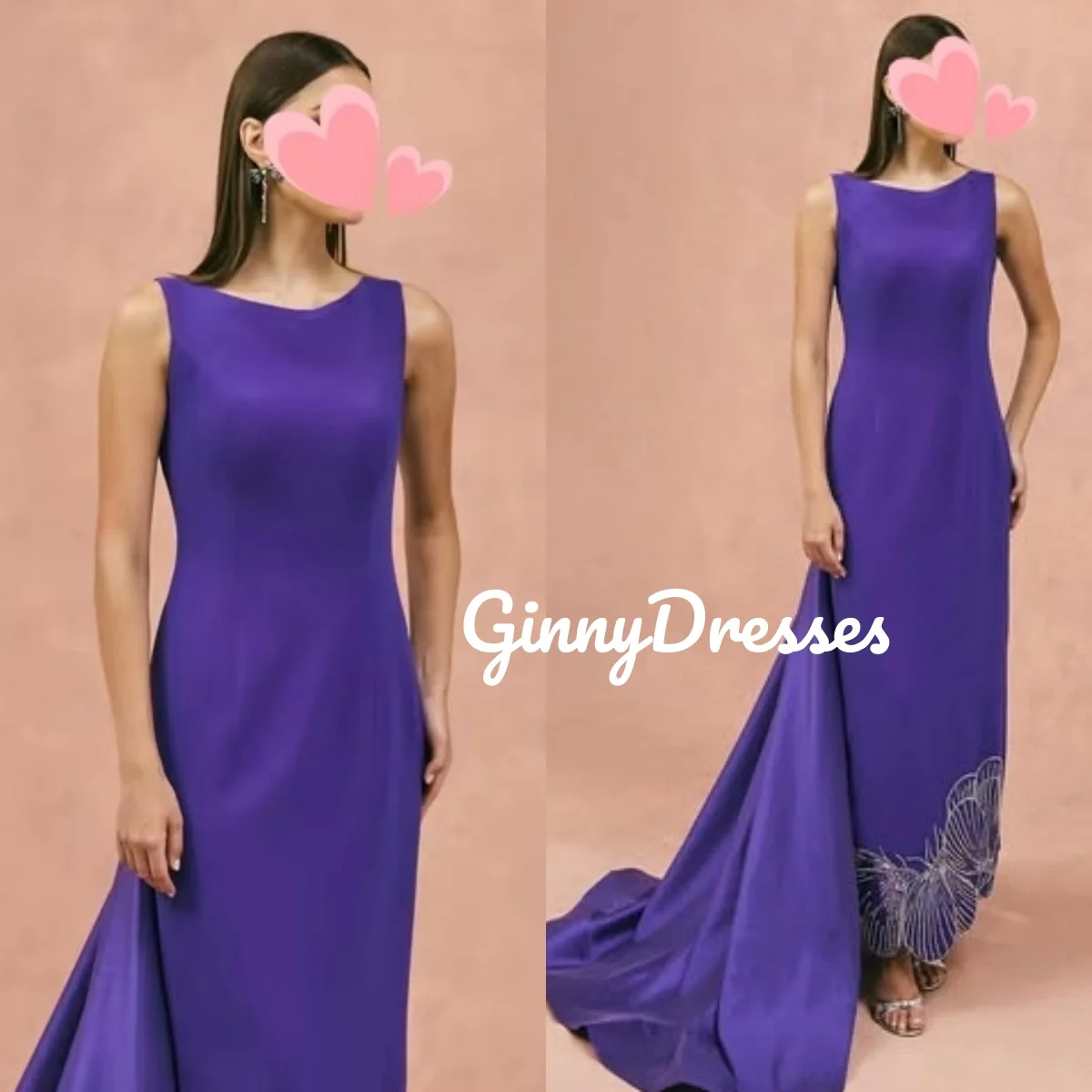 

Party Dresses Column Customize Evening Dress Scoop Neckline Floor-Length Beadings Zipper Up Sleeveless Birthday Dresses Luxury