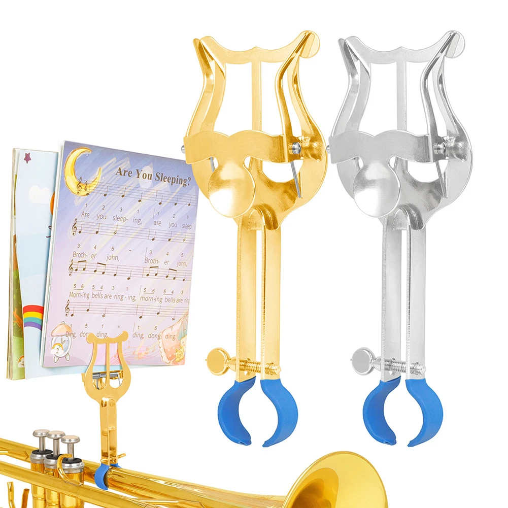 Silver Trumpet Stand Trumpet Lyre For Concert Performances Color Gold Travel-friendly High-quality Metal Material