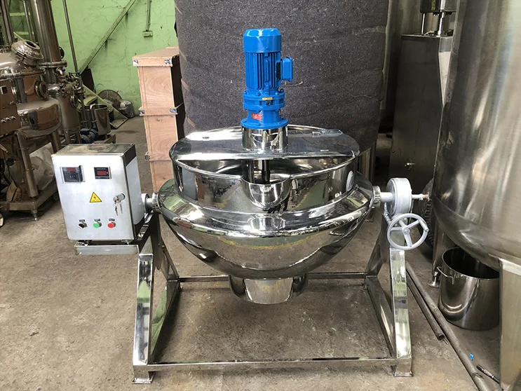 Industrial Big Commercial Kitchen Vacuum Pot Cooker Mixer Sauce Fruit Jam Tomato Paste Mixing Cooking Machine With Huge Boiler