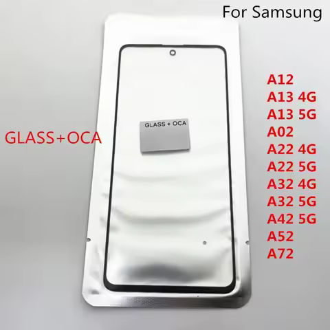 Replacement For Samsung Galaxy A02 A12 A22 A32 A42 A52 A72 A02S A025 A03S LCD Front GLASS+OCA Touch Screen Outer Lens