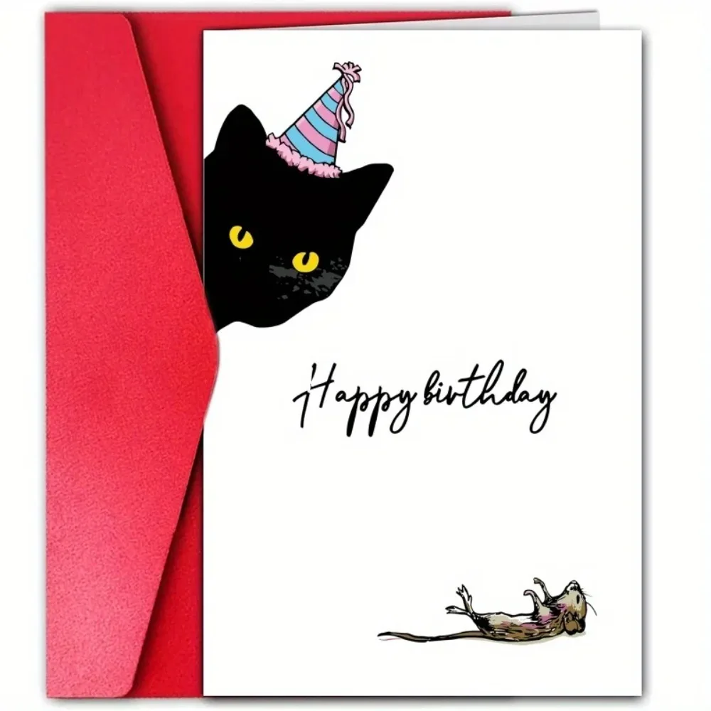 Birthday Card, Funny Birthday Card for Her, Husband Birthday Card, Best Friend Birthday Card, Cat Birthday Card - view 3