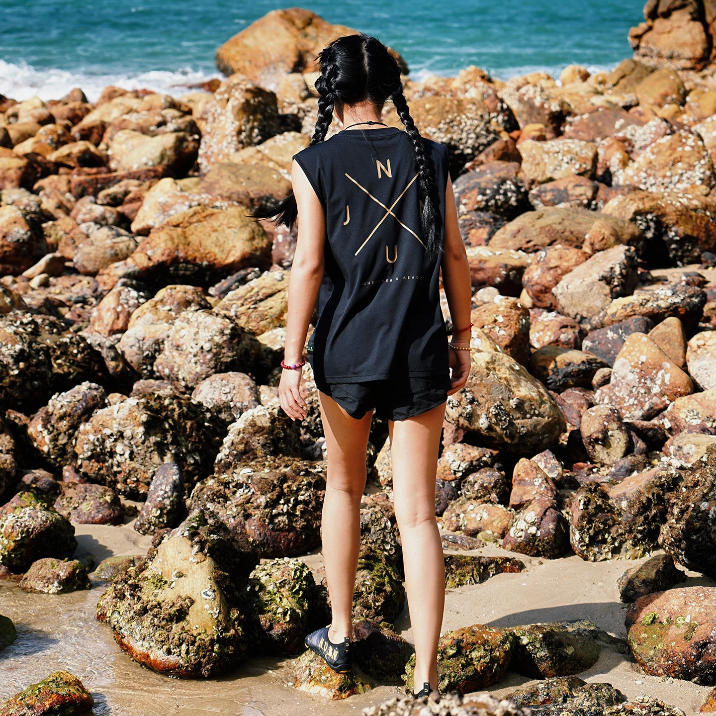 Nu-June Running Vest Unisex Undershirt Printed Training Fitness Tank Top Breathable Sweat Wicking Sleeveless Gym Vest Beach Top