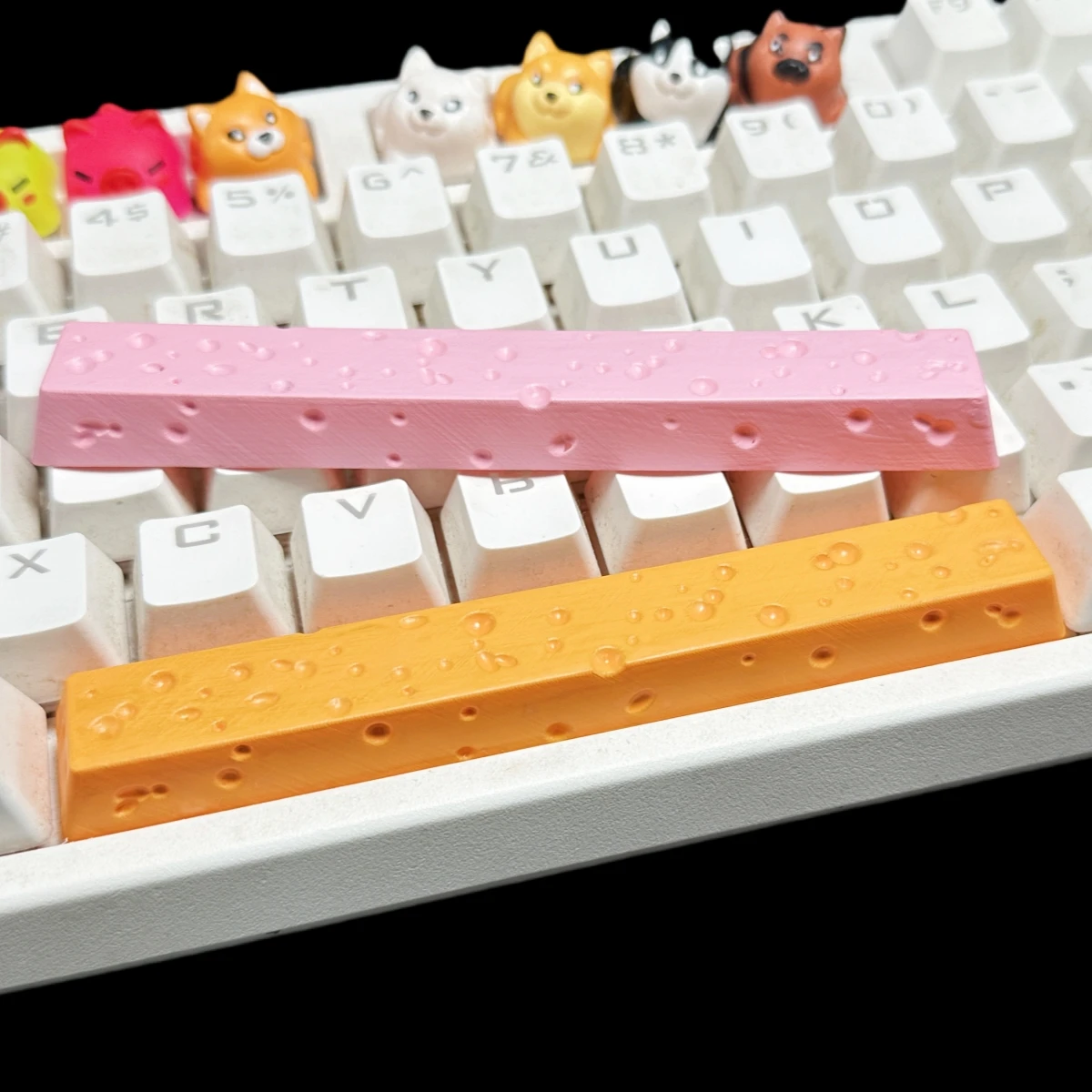 4 Keys Chesse Cake Keycaps PBT Handmade Resin Spacebar 6.25U ESC OEM Profile Enter Bar Keycap for DIY Mechanical Keyboard NEW