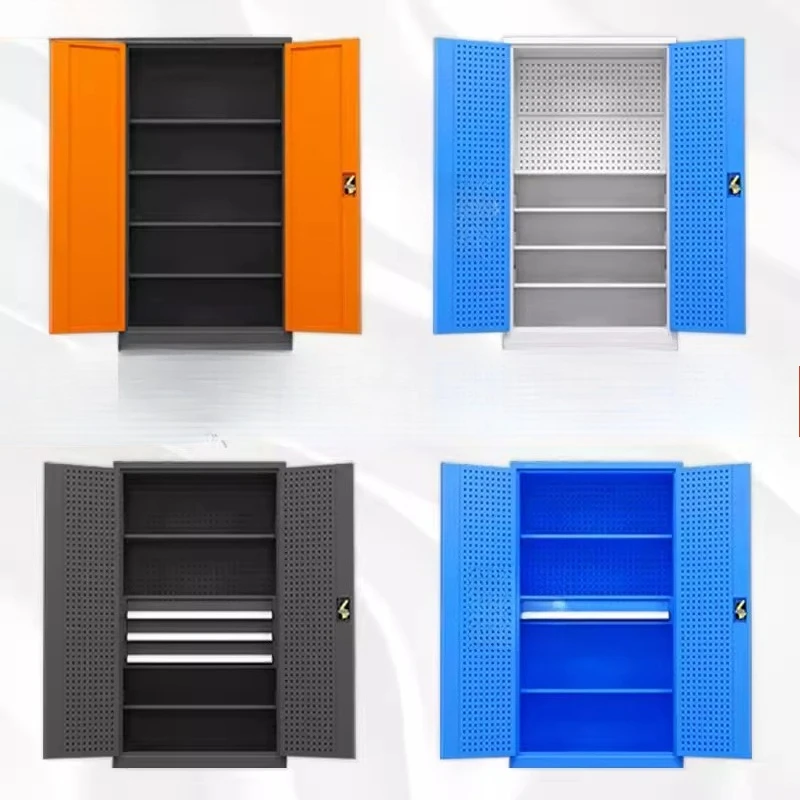 Thickened Heavy-duty Auto Repair Workshop Factory Storage Hardware Parts Storage Double Door Cabinet