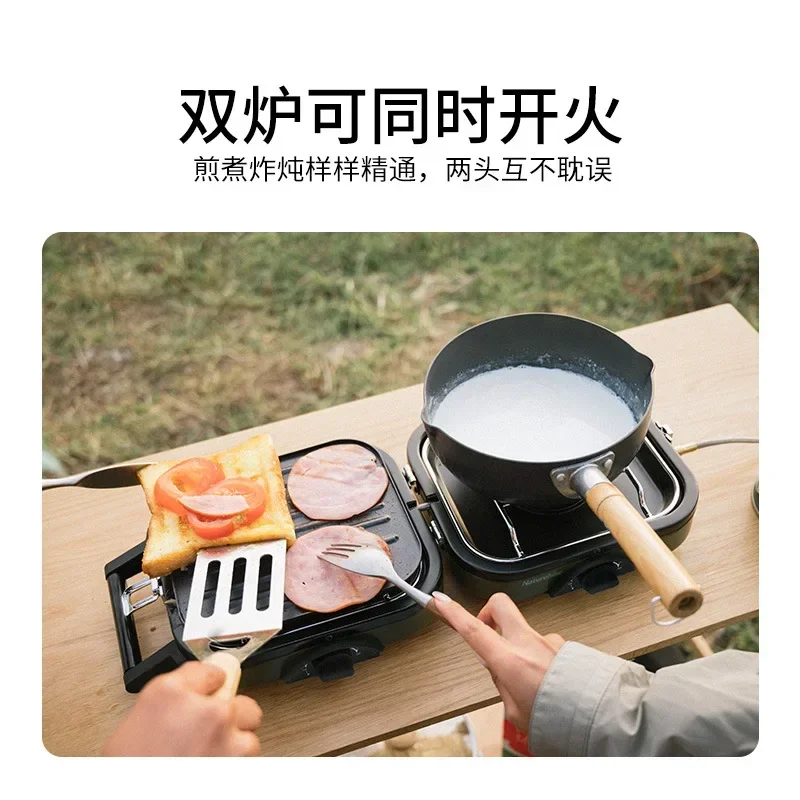 Naturehike-Folding Double Stove for Outdoor Camping, Portable Cooker, Cookware, 2300W, 2.5kg