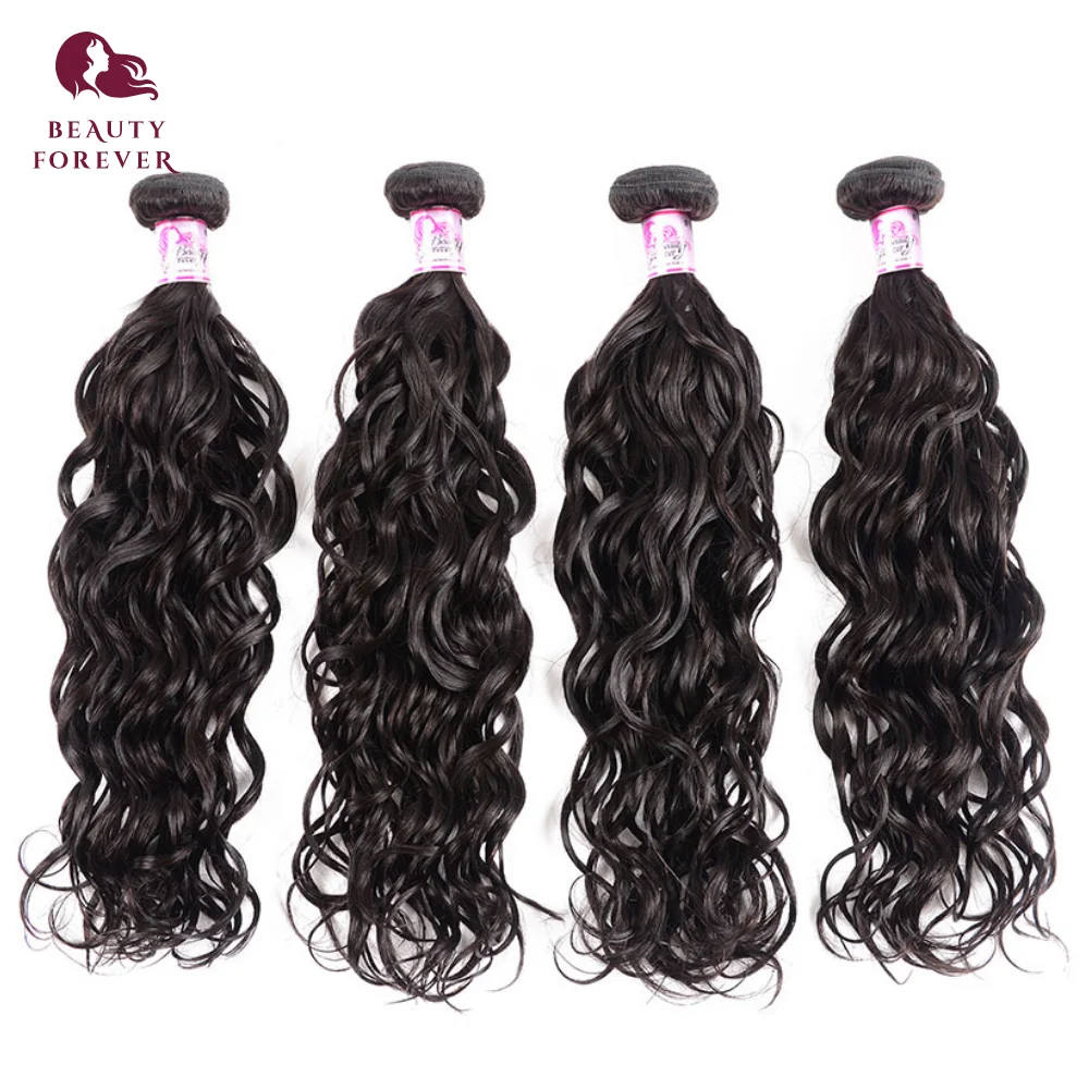 

BEAUTY FOREVER 4 Bundles Peruvian Human Hair Weaves Natural Wave 100% Virgin Hair Extensions Natural Color 10-26 inch Free Ship