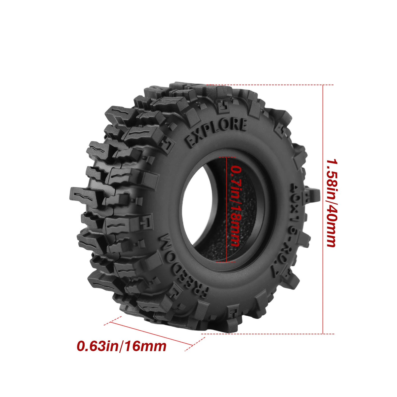 DashRC 0.7'' RC Crawler Tires with Foam Inserts for Axial SCX30 1/30 RC Crawler Upgrade Parts
