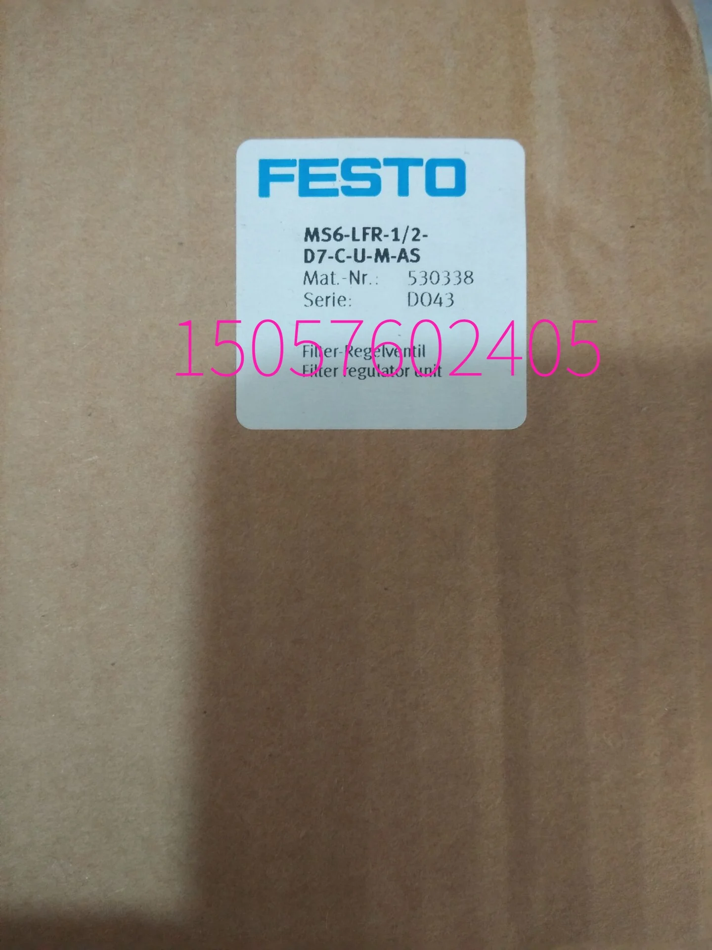 Festo Filter Regulator MS6-LFR-1/2-D7--AS 530338 Stock