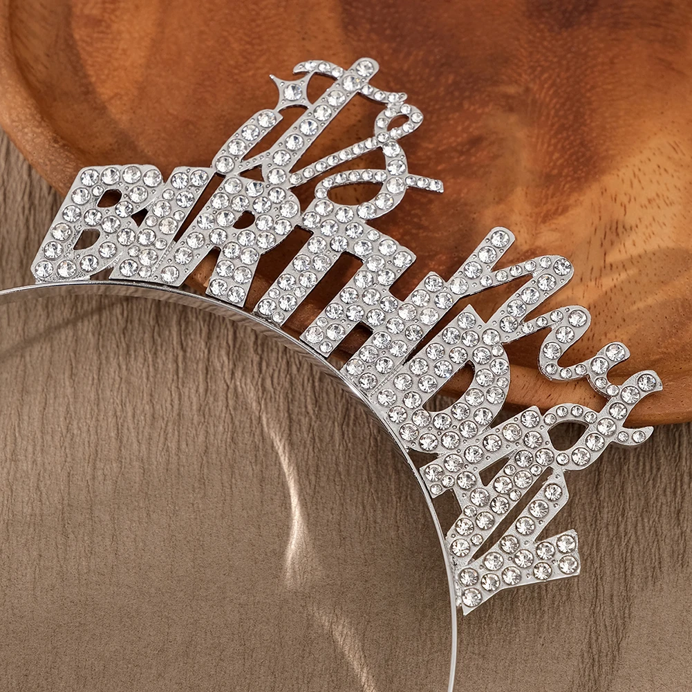 Fashion Happy Birthday Party Decorations Crystal Rhinestone Tiara Girls Bride Prom Crown Wedding Party Hair Jewelry Accessiories