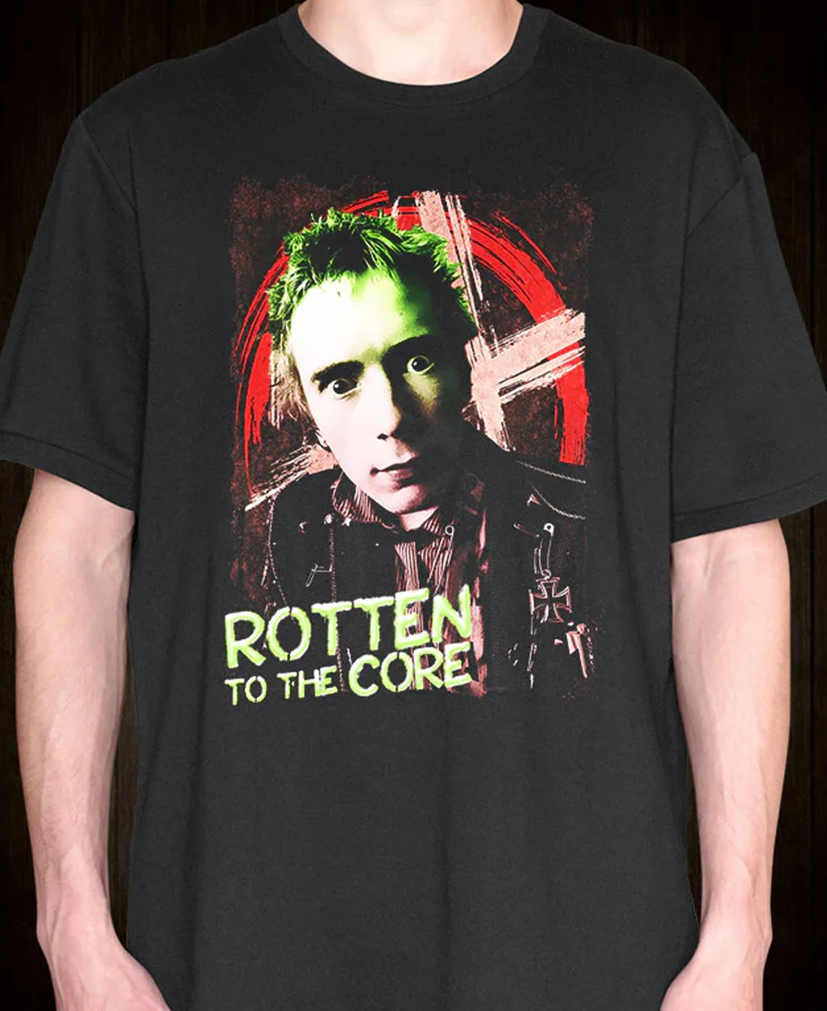 retro John Lydon rotten to the core shirt black Short sleeve All sizes 1F956