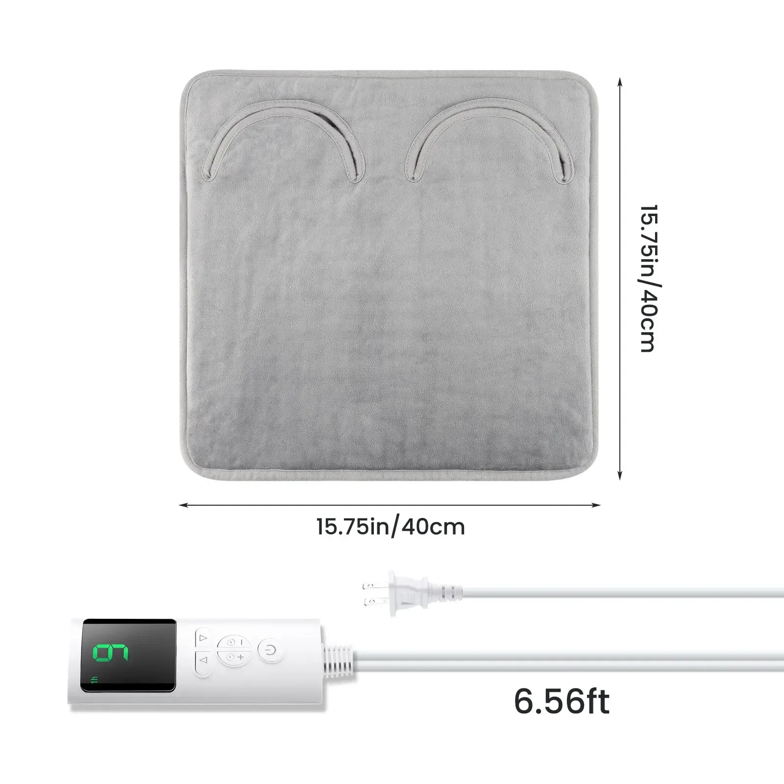 Electric Foot Warmer Pad, 9 Heat Levels 4 Timer Settings, Soft Washable Foldable Heating Mat for Under Desk Office Home Winter image 6