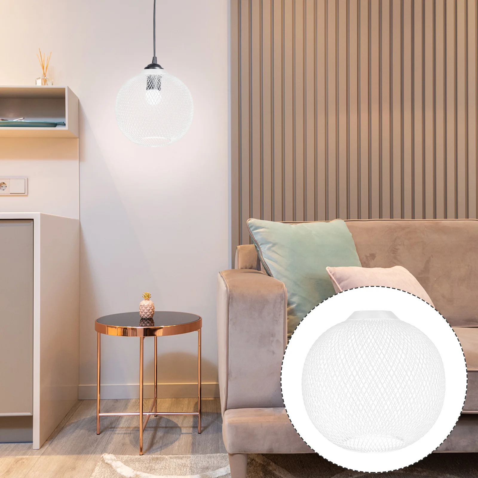 

Globe Lamp Shade Hollow Out Metal Iron Wire Shade For Ceiling Wall Floor Lamps Compact Design Easy Install Light Bulb Cage Guard