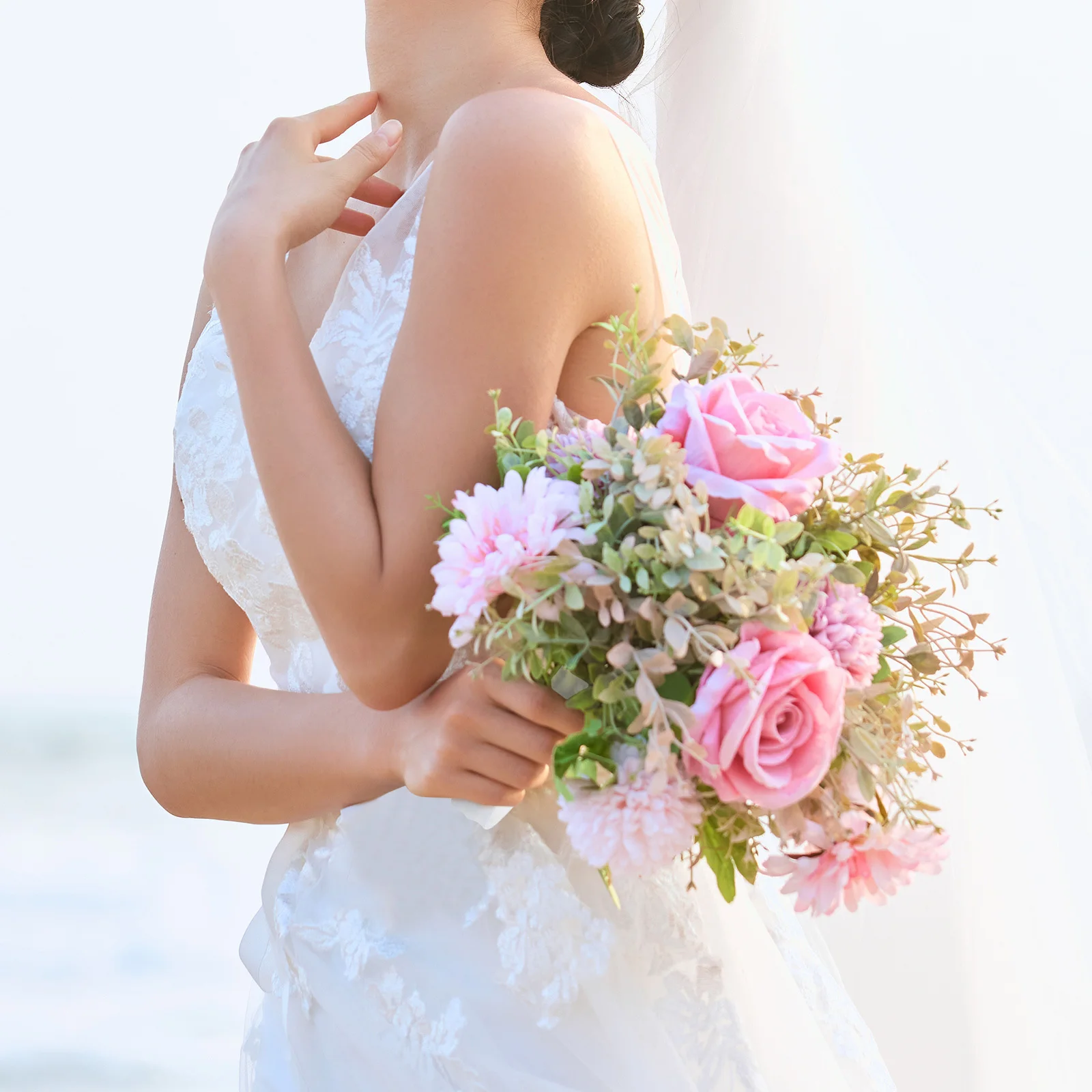 

2Pcs Bridal Bouquet Holder Floral Handle Plastic Flower Support for Wedding Bride Holding Easy Carry Bouquet Holders for Flower