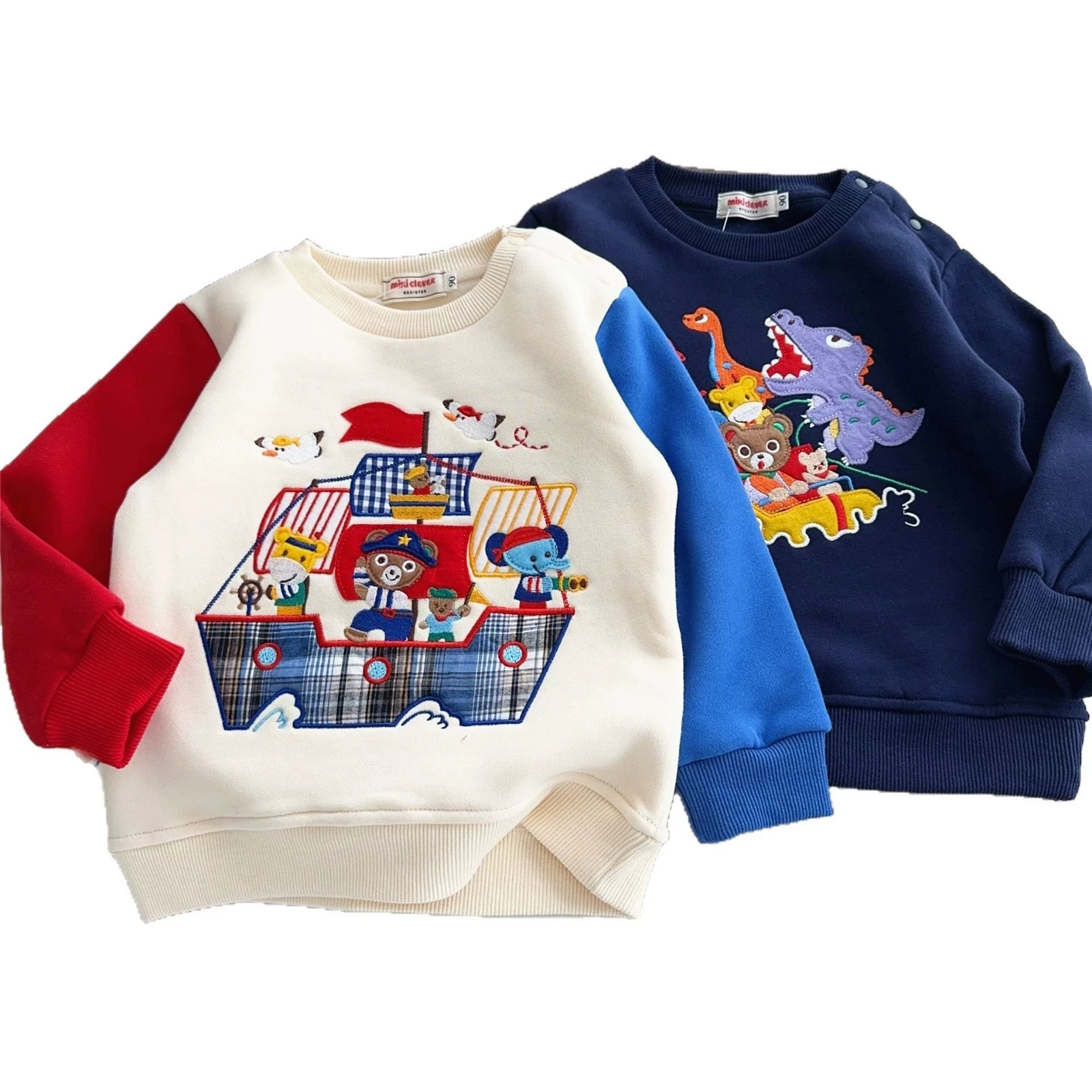 

2025 New Children's Clothing Dinosaur Hooded Boys' Hoodie Coat Children's Cartoon Knitted Shirt Spring and Autumn Thin Baby Top