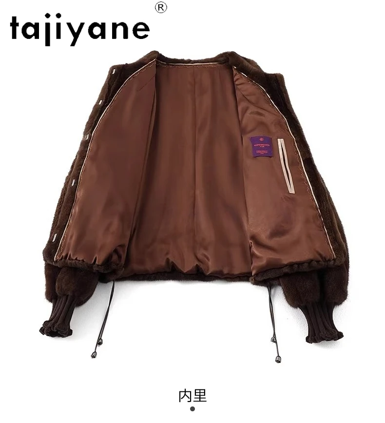 TAJIYANE 100% Naturale All'ingrosso Giacca di Pelliccia di Visone Donna Moda Breve Reale Cappotto di Pelliccia di Visone Inverno Abbigliamento Donna 2025 шуба жleticud